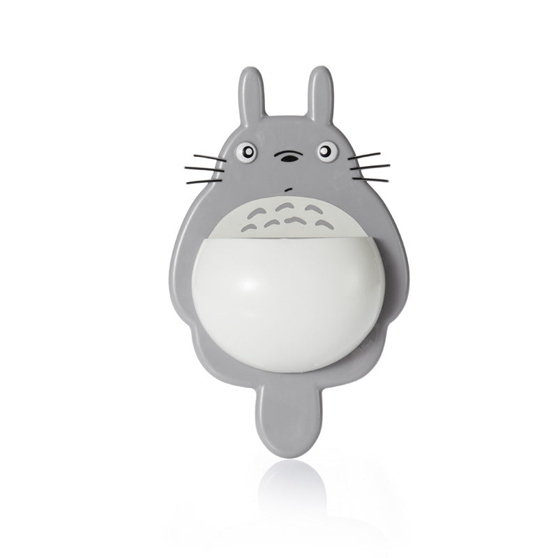 Cartoon cute My Neighbor Totoro Powerful Three Suction Cup Multifunctional Bathroom Toothpaste Toothbrush Facial Cleanser Storage Rack