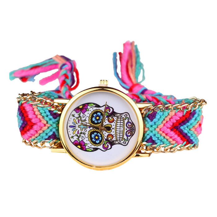 Hot selling ethnic wind woven ladies bracelet watch