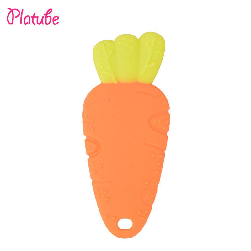 Baby teether silicone chewing gum baby bite music molar tooth fixer mushroom carrot children's toys