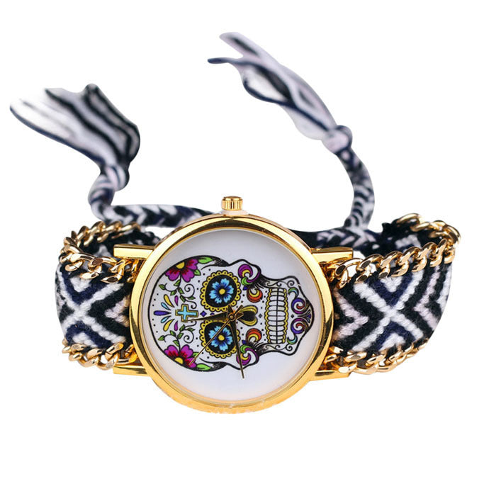 Hot selling ethnic wind woven ladies bracelet watch