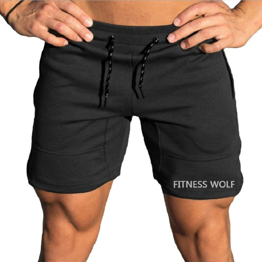 European and American men's sports shorts large size straight sweat-absorbent breathable five-point pants men's fitness pants