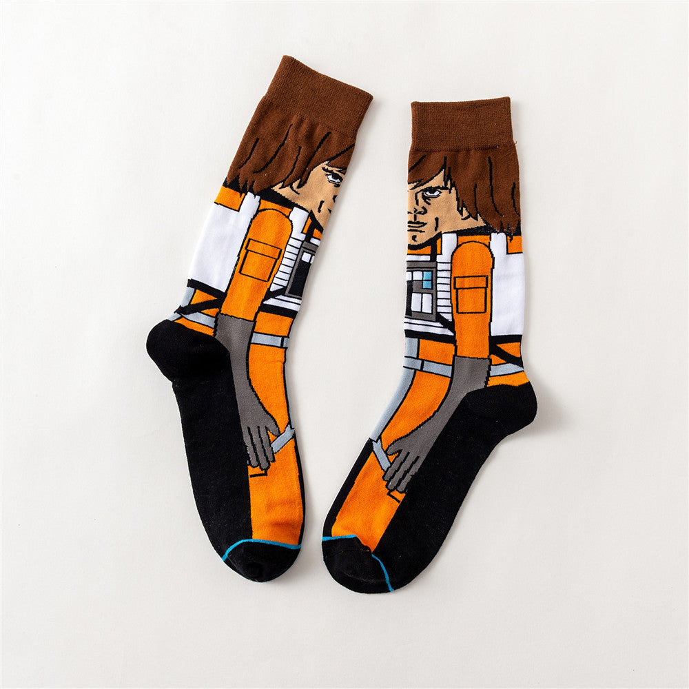 Nanpucrazy STANCE Wade Symmetrical LOGO Four Seasons Skateboard Casual Socks Star Wars Series