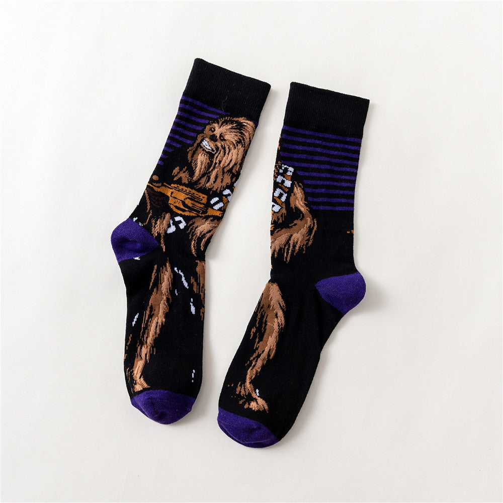 Nanpucrazy STANCE Wade Symmetrical LOGO Four Seasons Skateboard Casual Socks Star Wars Series