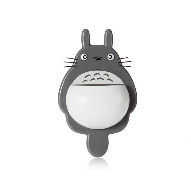 Cartoon cute My Neighbor Totoro Powerful Three Suction Cup Multifunctional Bathroom Toothpaste Toothbrush Facial Cleanser Storage Rack