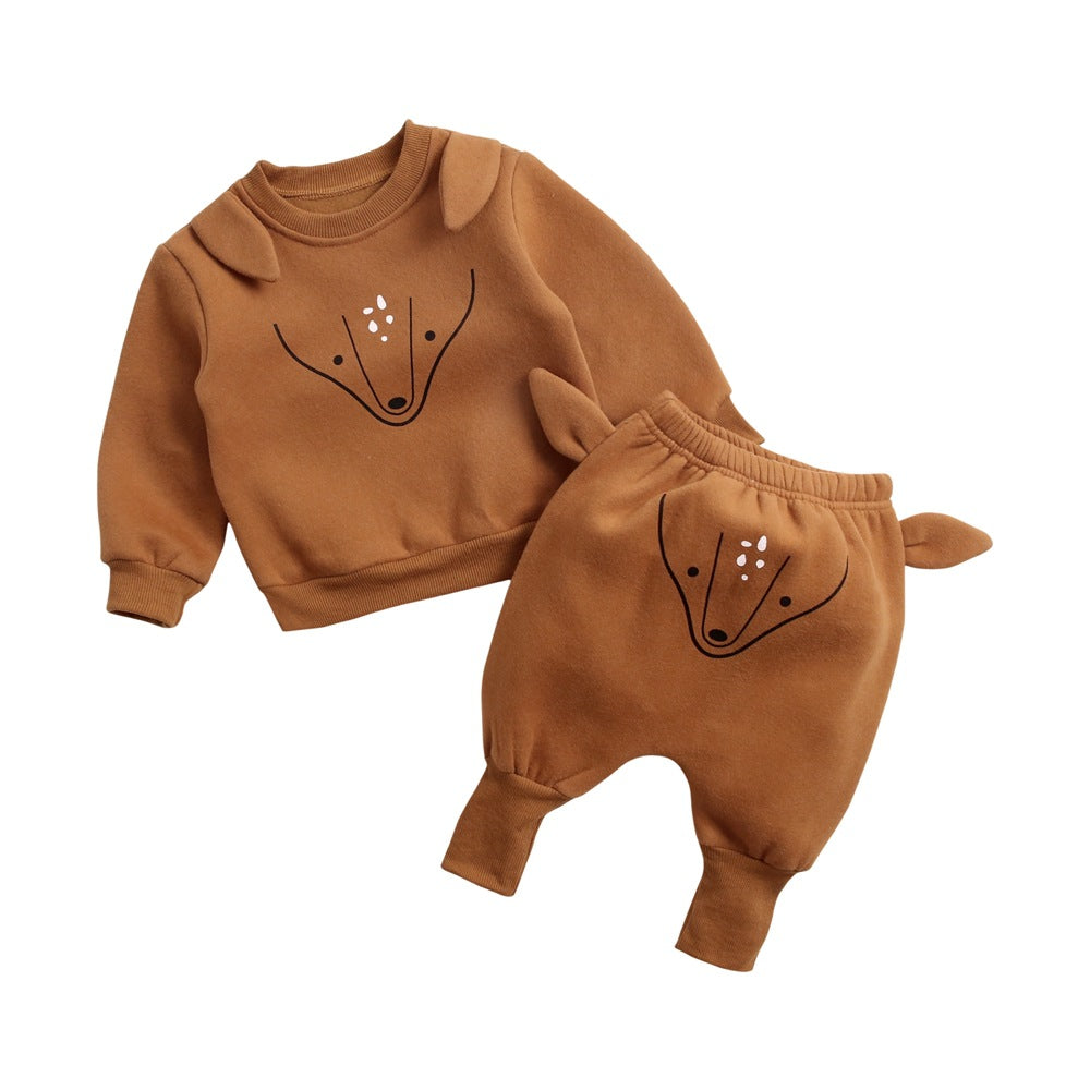 Children's clothing sweater harem pants suit 1-3 years old baby clothes Korean version of animal shape children's suit baby