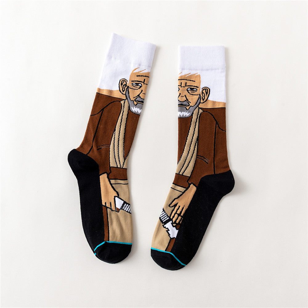 Nanpucrazy STANCE Wade Symmetrical LOGO Four Seasons Skateboard Casual Socks Star Wars Series