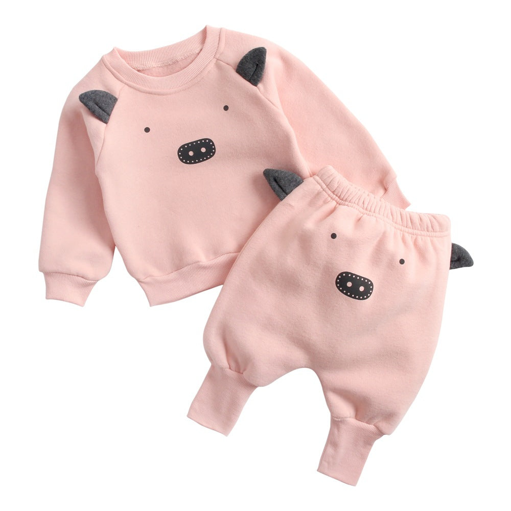 Children's clothing sweater harem pants suit 1-3 years old baby clothes Korean version of animal shape children's suit baby