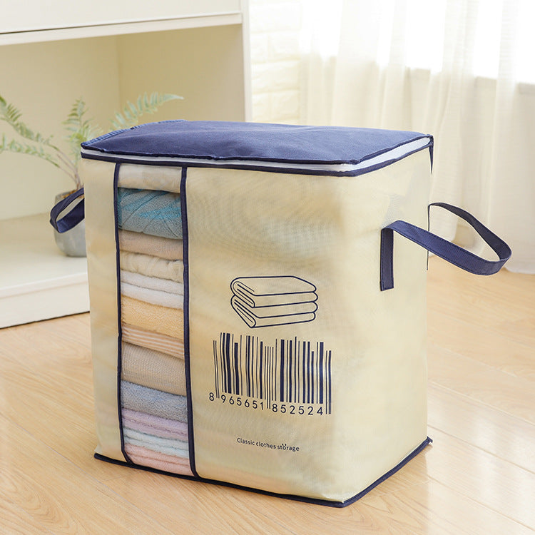 Creative zakka thickened non-woven binaural portable quilt clothing sorting storage bag vertical version