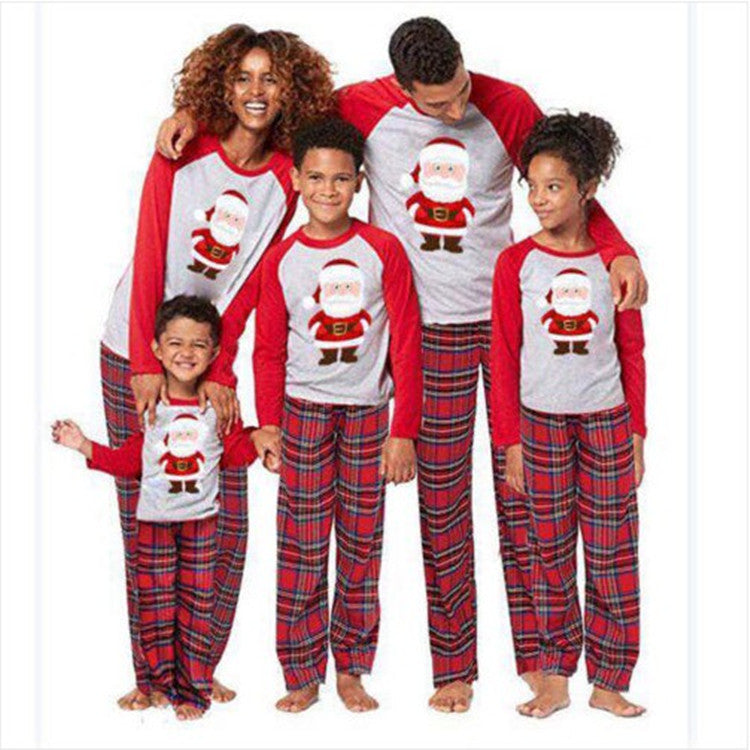 Christmas parent-child wear Printed parent-child home wear Long sleeve Christmas set family wear