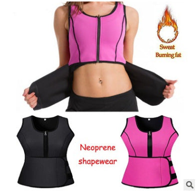 Hot shaper fever sports vest zipper abdomen corset belt neoprene ladies corset