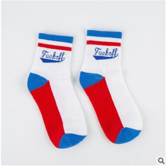 Trendy Men's Sports Socks Cotton Street Skateboarding Tide Brand Letter FK Men and Women Couples Socks