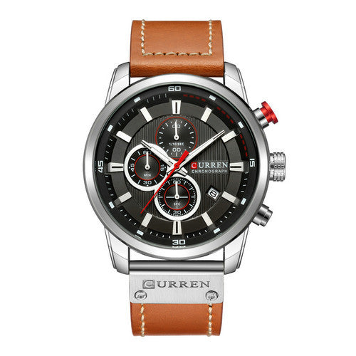 CURREN Karen 8291 men's quartz watch belt calendar men's watch six-pin calendar watch waterproof watch