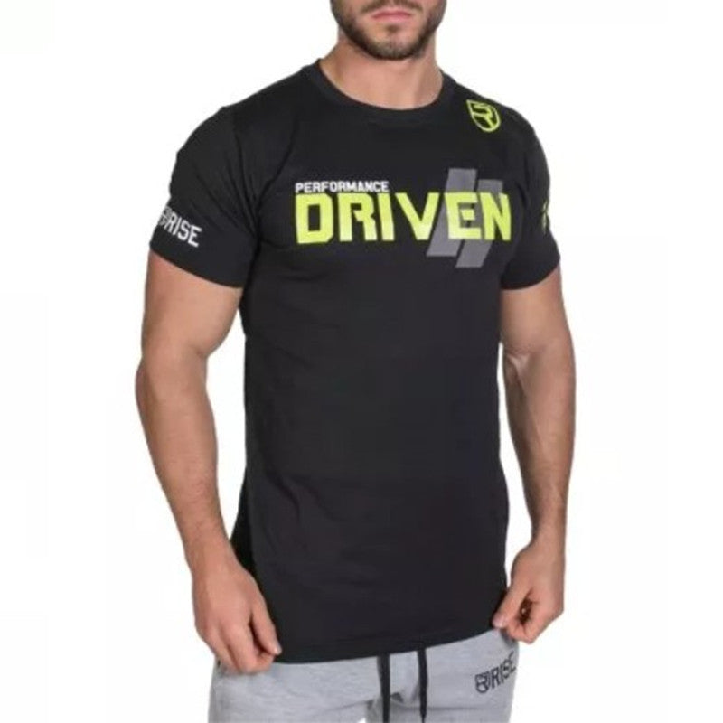 European and American Muscle Aesthetics Fitness Brothers Sports Casual Short Sleeve Cotton Print T-Shirt