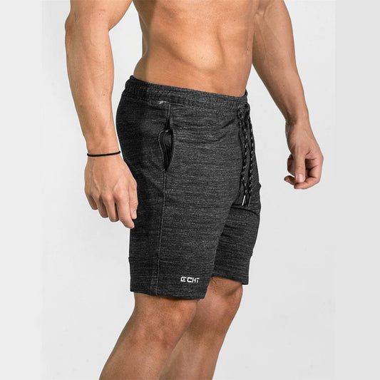 Muscle fitness brothers casual stretch shorts Slim breathable basketball training thin section five-point pants