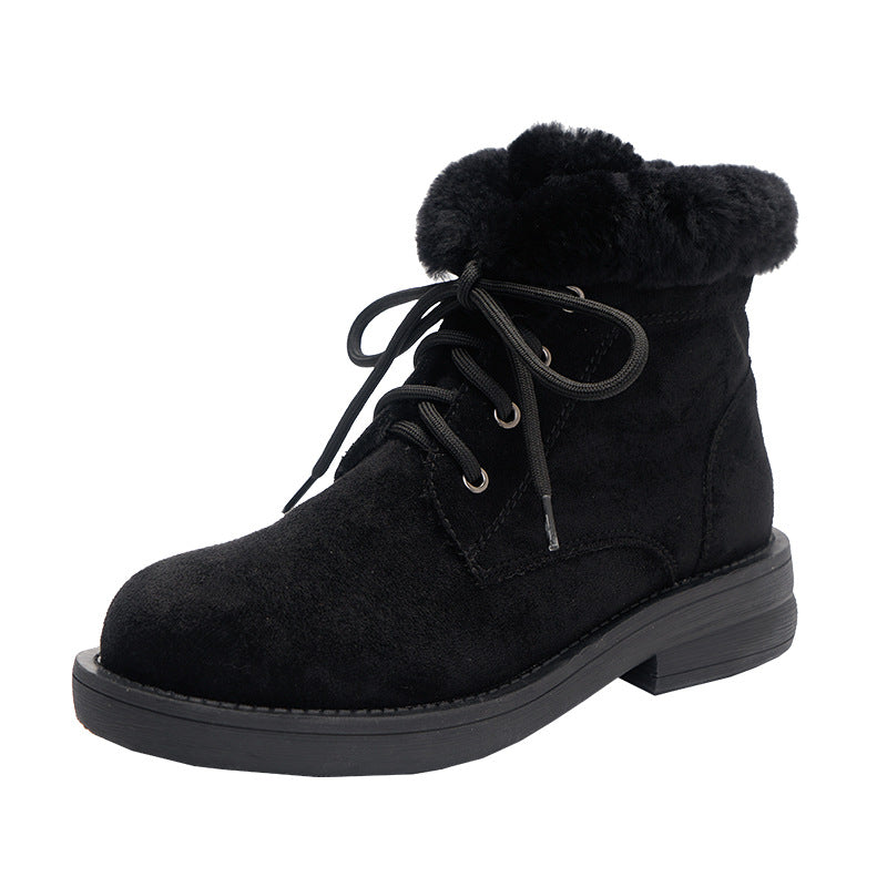 Snow boots women plus velvet cotton shoes ulzzang casual short tube short boots