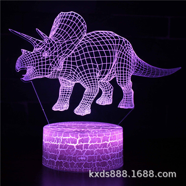Cross-border dinosaur series colorful 3D night light LED touch remote control creative Christmas gift 3D table lamp