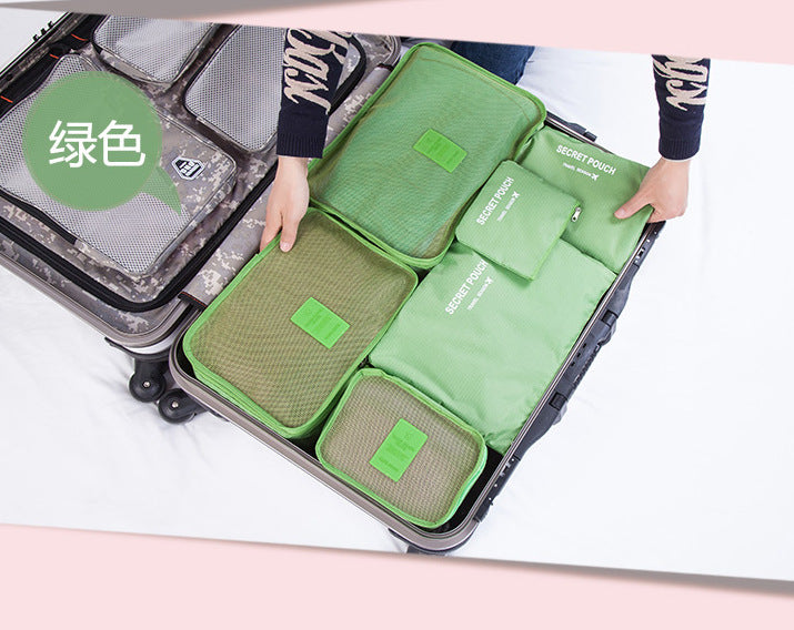 Travel storage bag 6 sets of large suitcase finishing bag outdoor home clothing sub-package thickening