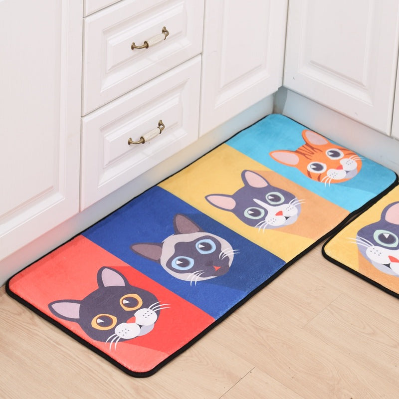 Thickened flannel floor mats children's cartoon floor mats entrance door mats kitchen bathroom non-slip mat bedroom carpet