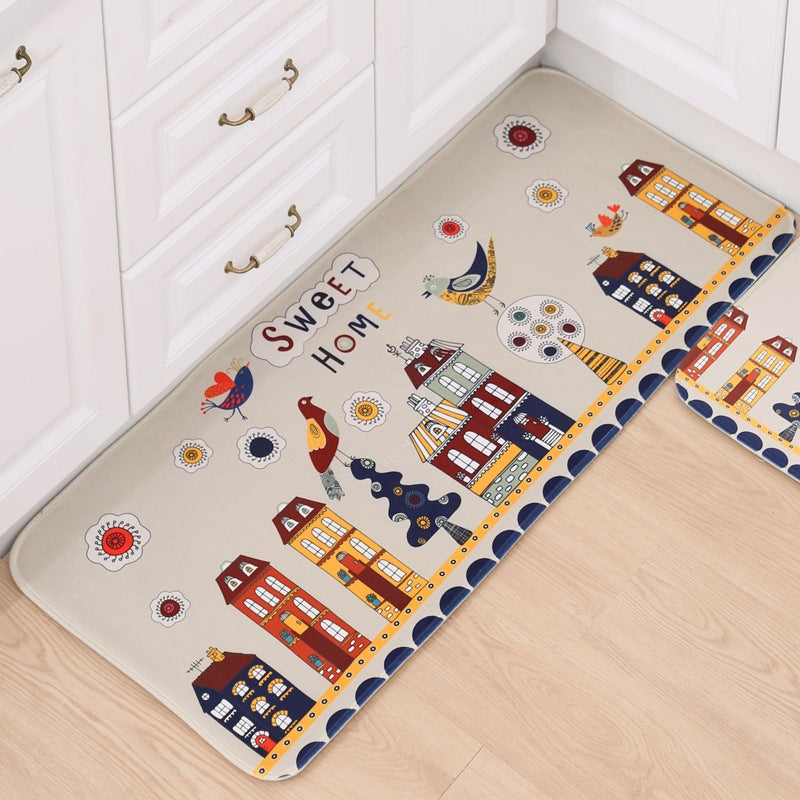 Thickened flannel floor mats children's cartoon floor mats entrance door mats kitchen bathroom non-slip mat bedroom carpet