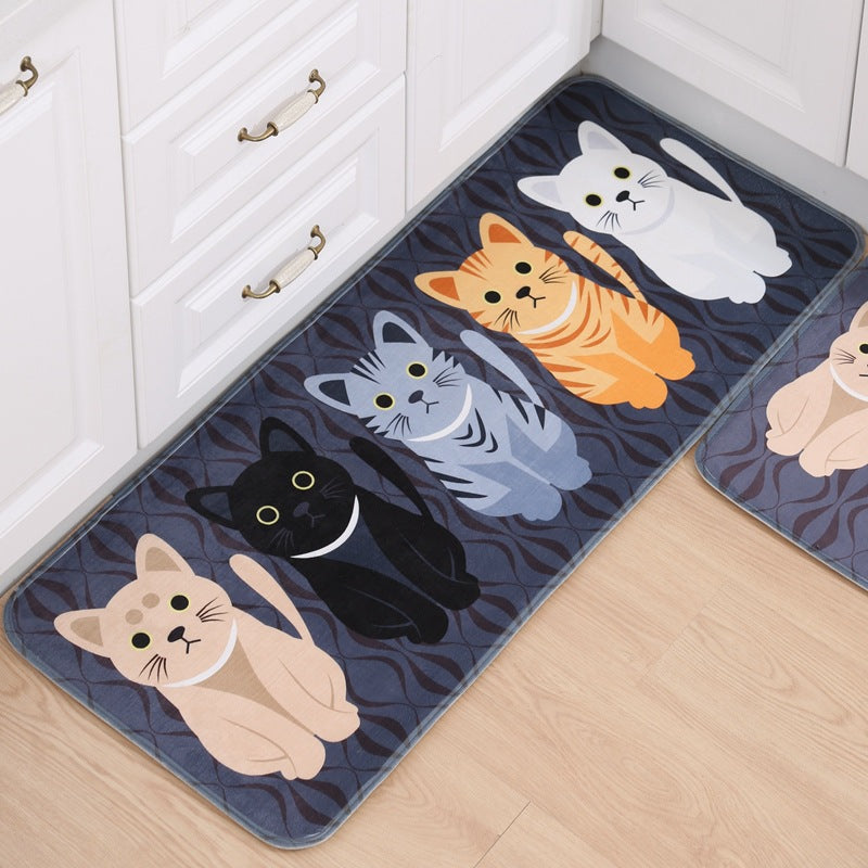 Thickened flannel floor mats children's cartoon floor mats entrance door mats kitchen bathroom non-slip mat bedroom carpet