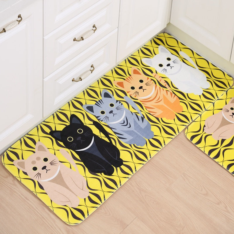 Thickened flannel floor mats children's cartoon floor mats entrance door mats kitchen bathroom non-slip mat bedroom carpet