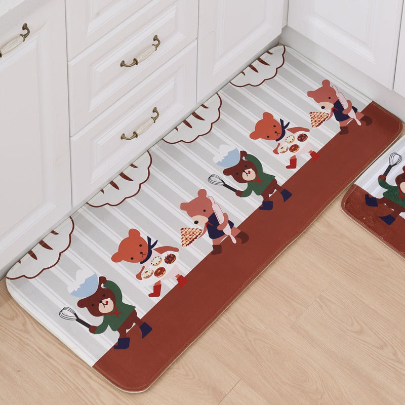 Thickened flannel floor mats children's cartoon floor mats entrance door mats kitchen bathroom non-slip mat bedroom carpet