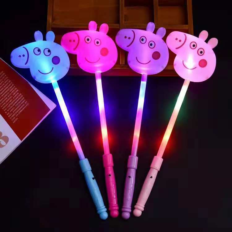 Pig flashing stick, five-pointed star, love stick, led light stick, glowing Christmas gift, toy stall