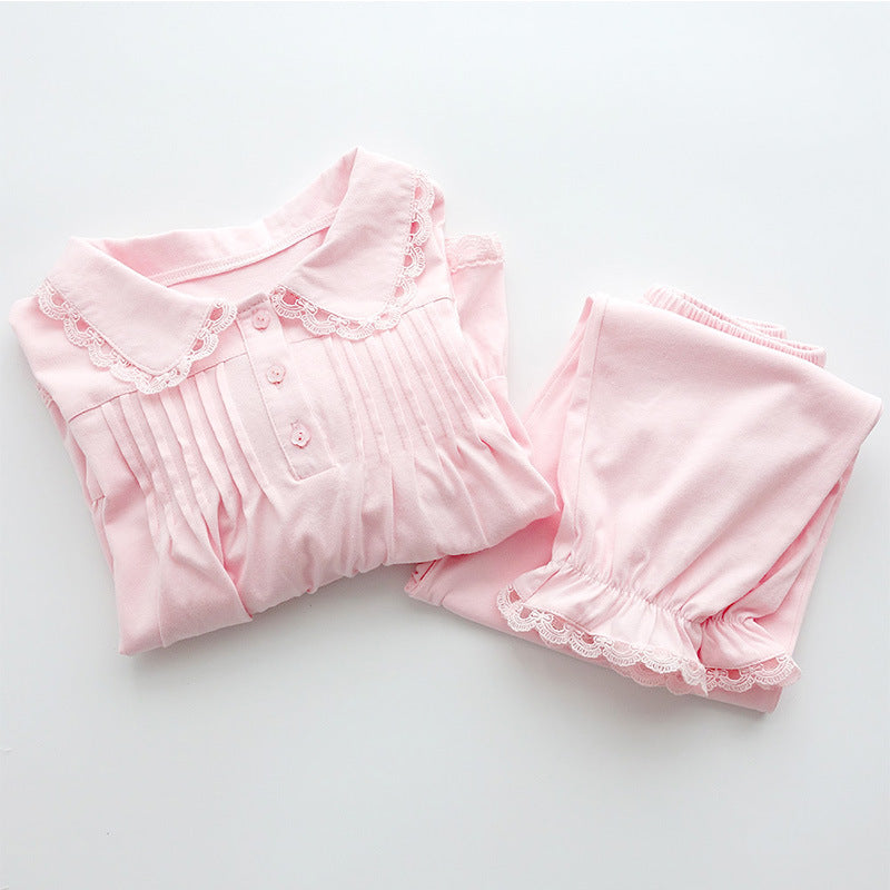 Children's clothing source girls autumn new pajamas children's cotton two-piece mother and daughter parent-child homewear