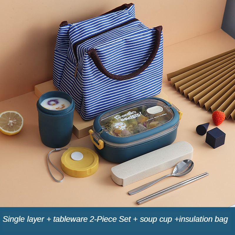 Stainless Steel Insulated Lunch Box Student School Multi-Layer Lunch Box Tableware Bento Food Container Storage Breakfast Boxes