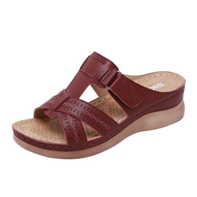 Casual sandals female solid color thick bottom cross drag women's shoes sandals