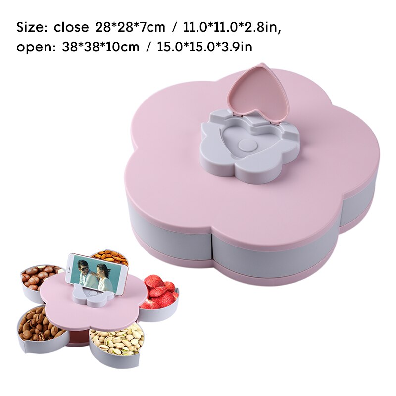 Fruit plate snack storage box novelty practical wedding candy box gift creative lazy multi-function double-layer rotating fruit plate
