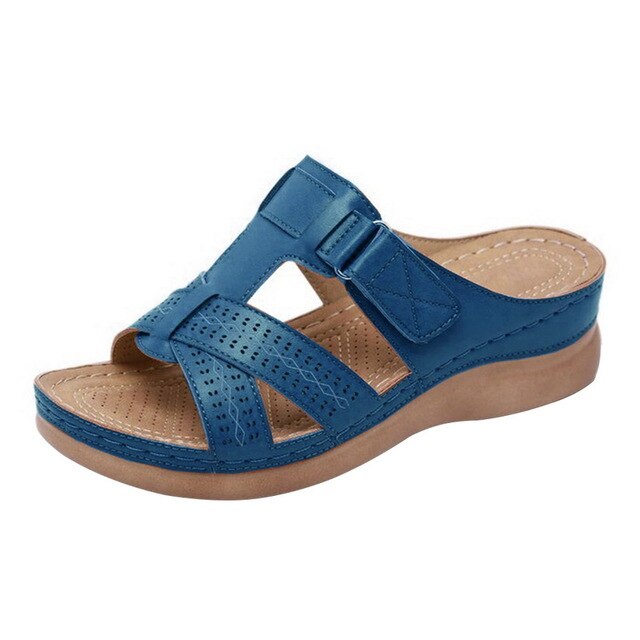 Casual sandals female solid color thick bottom cross drag women's shoes sandals