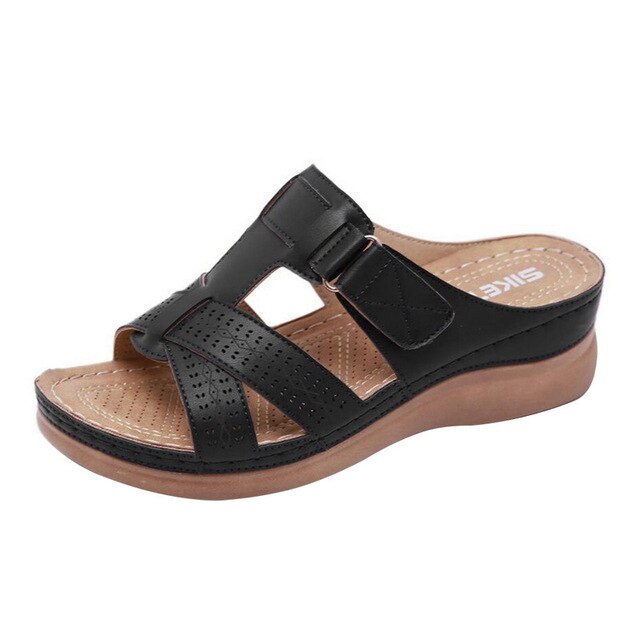 Casual sandals female solid color thick bottom cross drag women's shoes sandals