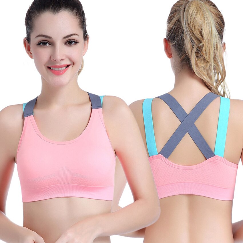 New sports bra cross beautiful back without steel ring shockproof running women's yoga underwear bra