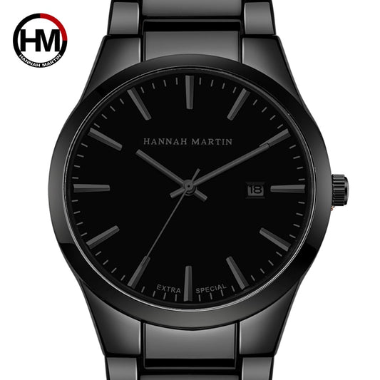 Men Watch Top Brand Luxury Calendar Stainless Steel Quartz Fashion Business Full Black Waterproof Watches Relogio