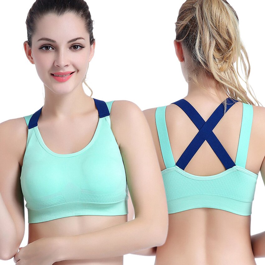 New sports bra cross beautiful back without steel ring shockproof running women's yoga underwear bra