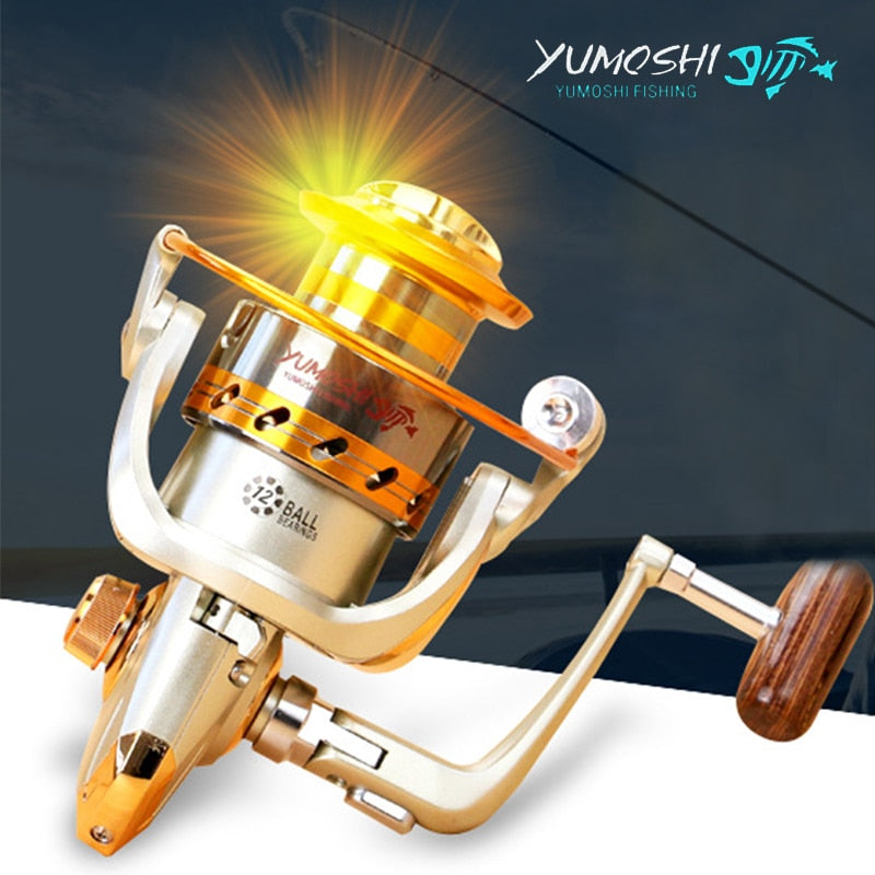 All-metal head spinning wheel shaking machine fishing reel fishing reel rock fishing rod reel reel sea pole cast rod road sub-raft pole