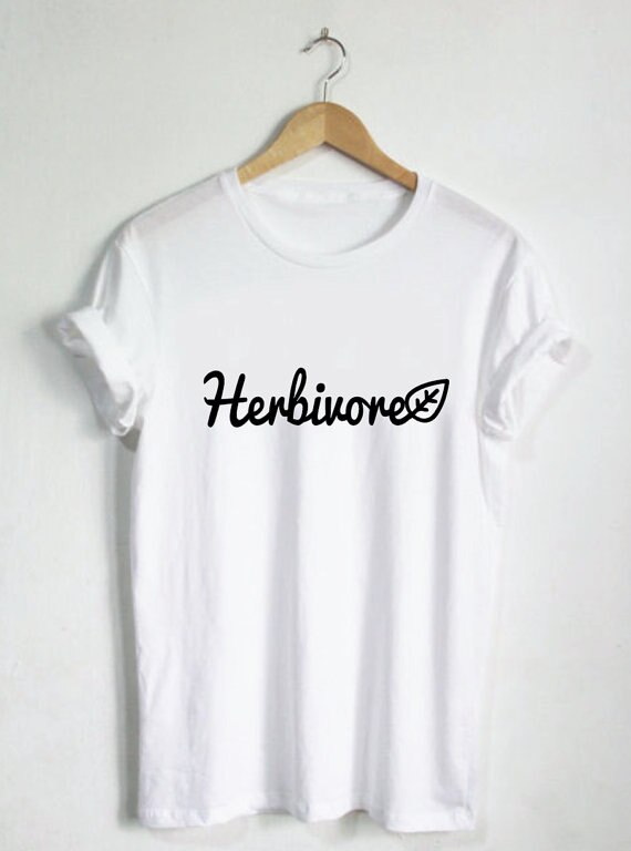 European and American HERBIVORE letter printing short-sleeved T-shirt