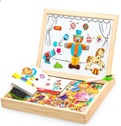 Small master magnetic animal fight spell music drawing board three-dimensional puzzle changeable board blackboard puzzle wooden toys