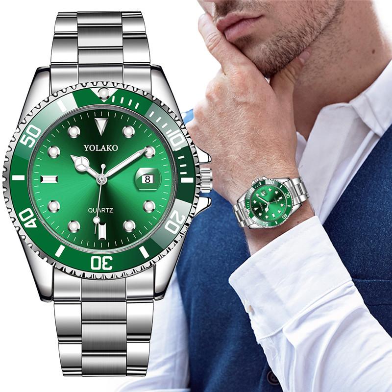 Hot Sales Mens Watches Top Brand YOLAKO Luxury Men Fashion Military Stainless Steel Date Sport Quartz Analog Wristwatch