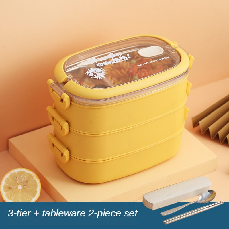 Stainless Steel Insulated Lunch Box Student School Multi-Layer Lunch Box Tableware Bento Food Container Storage Breakfast Boxes