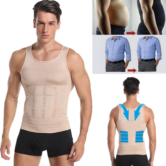 Be-In-Shape Men's Slimming Vest Body Shaper Belly Control Posture Gynecomastia Compression Shirt Underwear Waist Trainer Corset