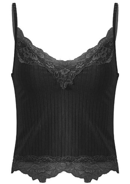 Lace stitching pit strip deep V sling new women's wear navel sexy slim vest