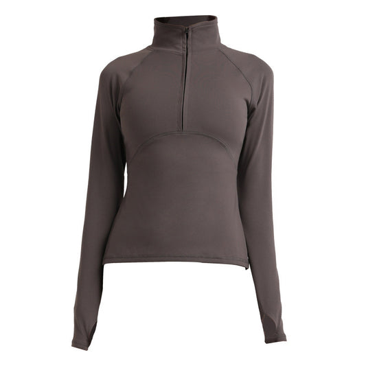 Lulu new long-sleeved yoga clothes jacket cross-border fitness running top jacket half zipper sports blouse