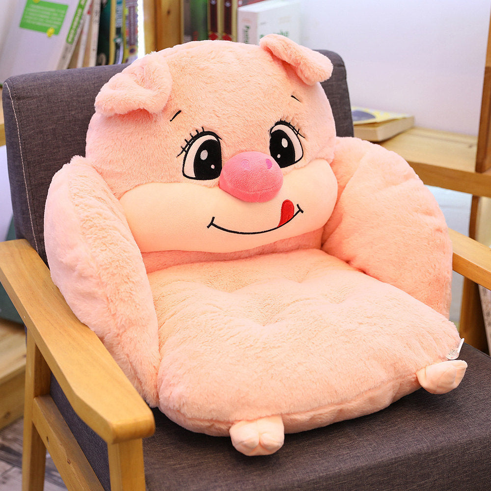 Cartoon semi-surrounded cushion plush toy office seat cushion home pillow lazy conjoined cushion