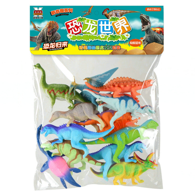 11 packs of soft glue painted dinosaur 6536 simulation play house puzzle stall animal world children's toys mixed batch