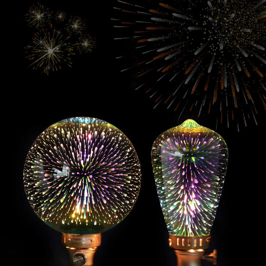 LED decorative light 3D firework light G125/G95/G80/ST64/A60 bar counter restaurant scene Christmas bulb