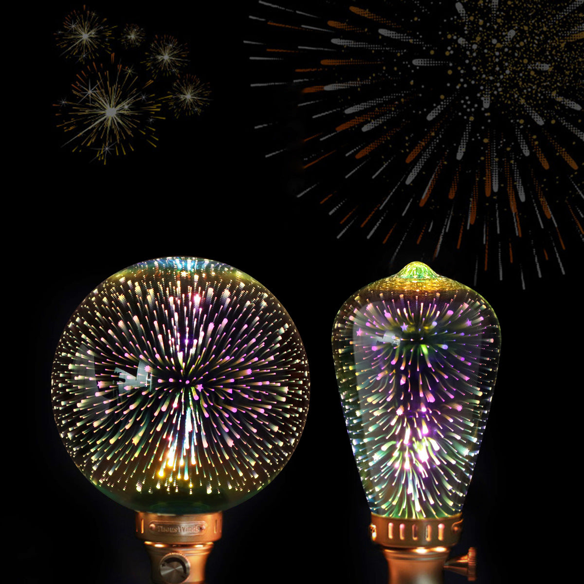 LED decorative light 3D firework light G125/G95/G80/ST64/A60 bar counter restaurant scene Christmas bulb