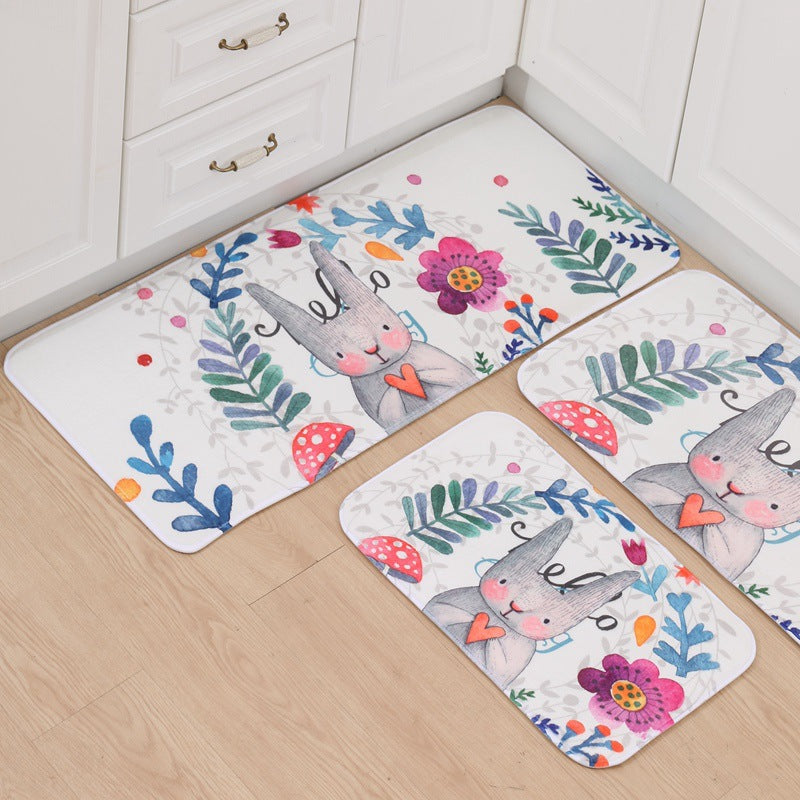 Thickened flannel floor mats children's cartoon floor mats entrance door mats kitchen bathroom non-slip mat bedroom carpet