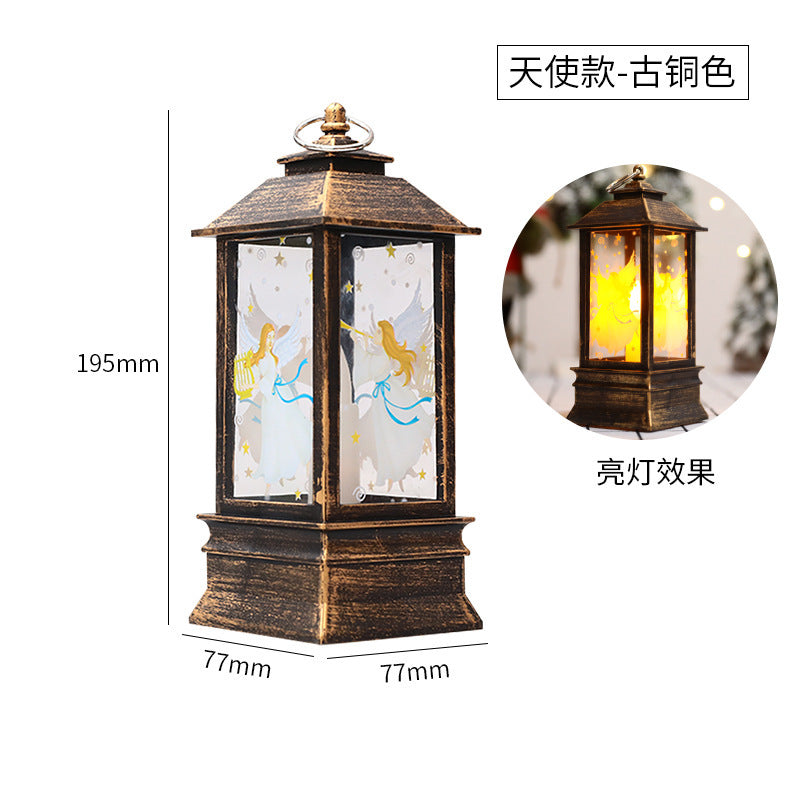 Cross-border christmas flame lanterns santa claus decoration christmas LED luminous ornament candlestick lamp